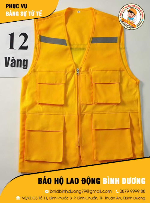 Áo gile bảo hộ màu vàng